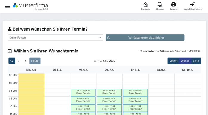 Terminauswahl