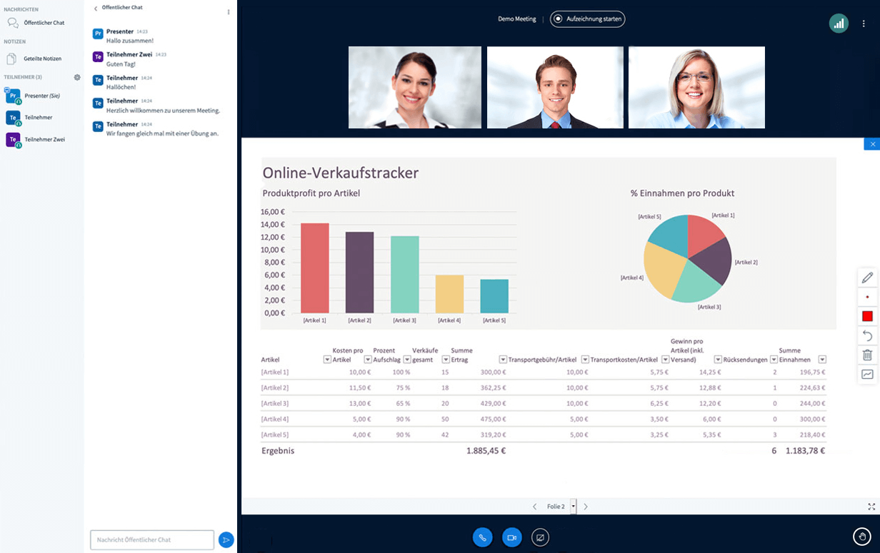 virtueller Meeting-Raum